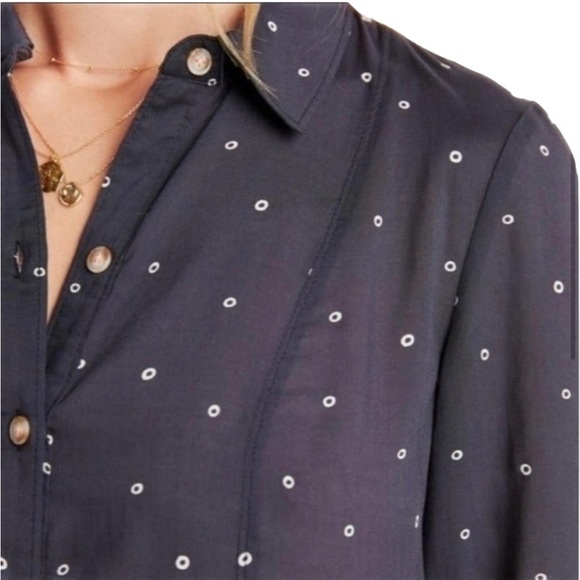 Maeve x Anthropologie  - Monika Small Dot Tunic Shirt Button Down  Sz S - Picture 2 of 10